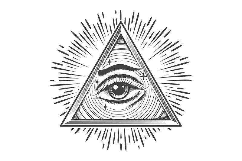 all-seeing-eye-in-triangle-freemasonry-symbol-engraving-illustration