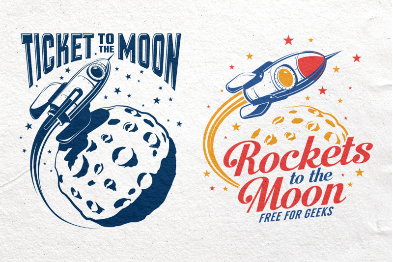 space-rocket-and-moon-set