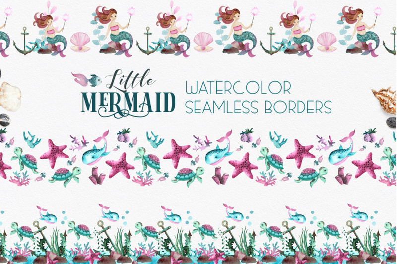 little-mermaid-watercolor-collection