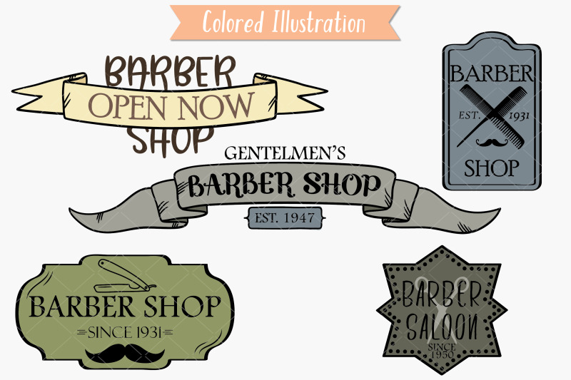 colored-barber-logos-retro-barber-sign-vintage-hair-salon