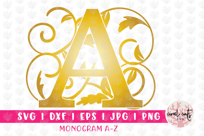 gold-floral-monogram-alphabet-a-to-z-split-monograms