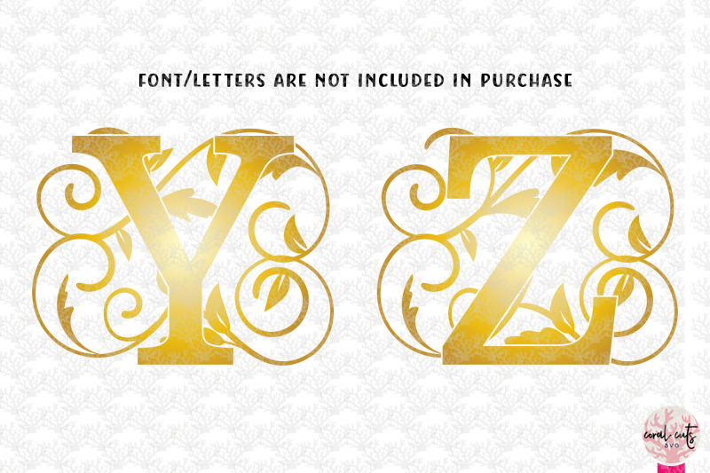 gold-floral-monogram-alphabet-a-to-z-split-monograms