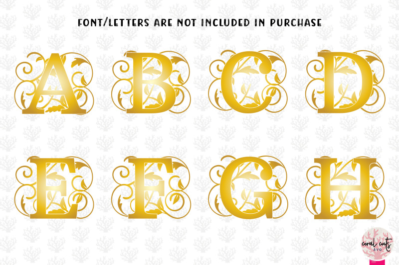 gold-floral-monogram-alphabet-a-to-z-split-monograms