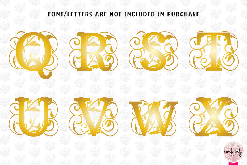 gold-floral-monogram-alphabet-a-to-z-split-monograms