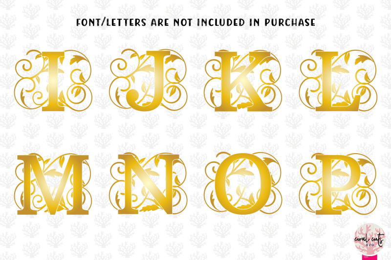 gold-floral-monogram-alphabet-a-to-z-split-monograms