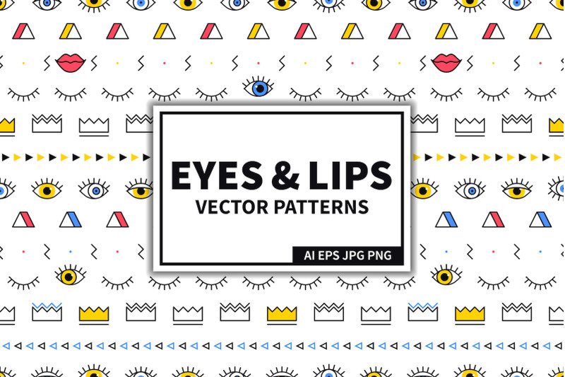 eyes-amp-lips-seamless-patterns-set