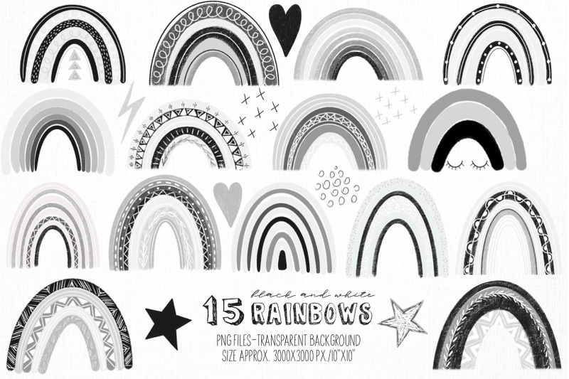 black-and-white-rainbow-clipart
