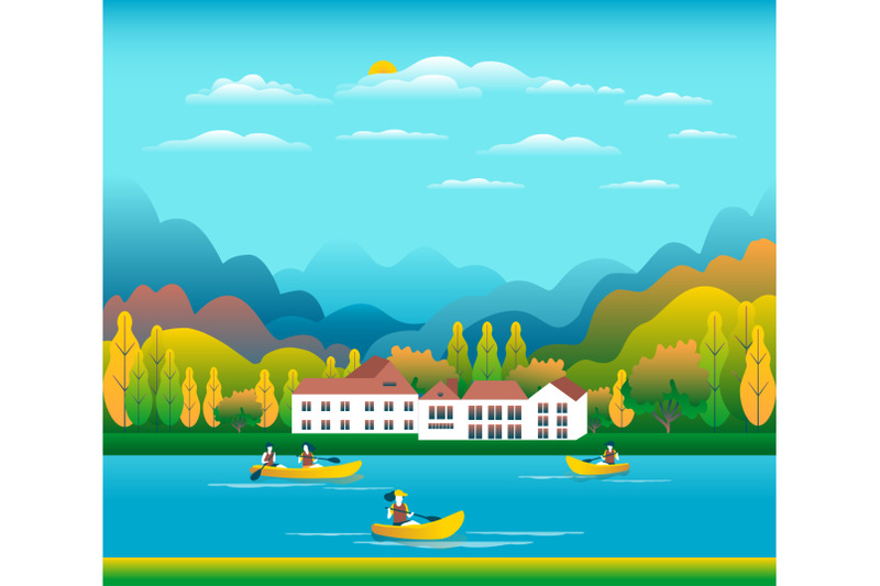 rowing-sailing-in-boats-as-a-sport-or-form-of-recreation-vector