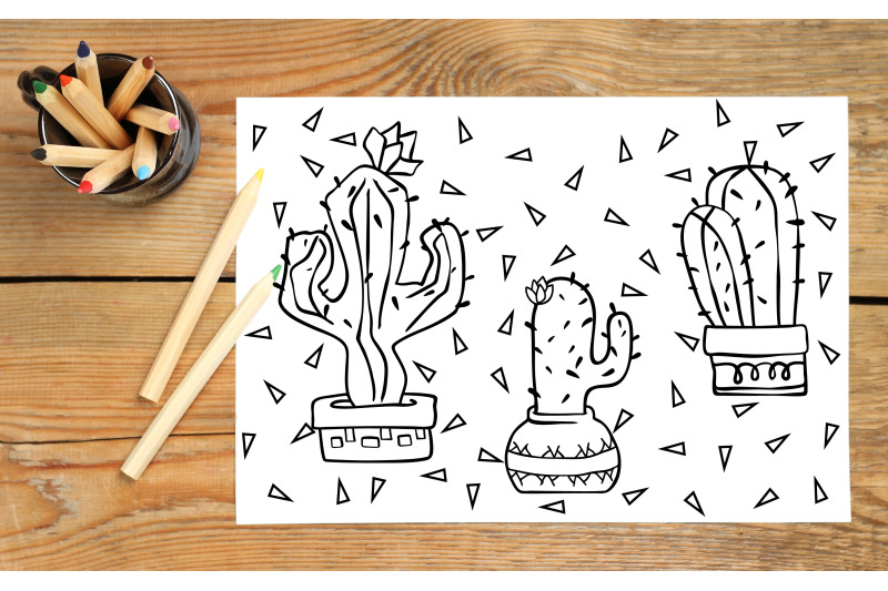 cactus-in-flower-pots-hand-drawn-succulent-tropical-house-plants