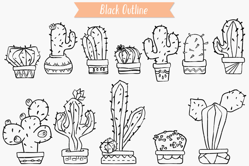 cactus-in-flower-pots-hand-drawn-succulent-tropical-house-plants