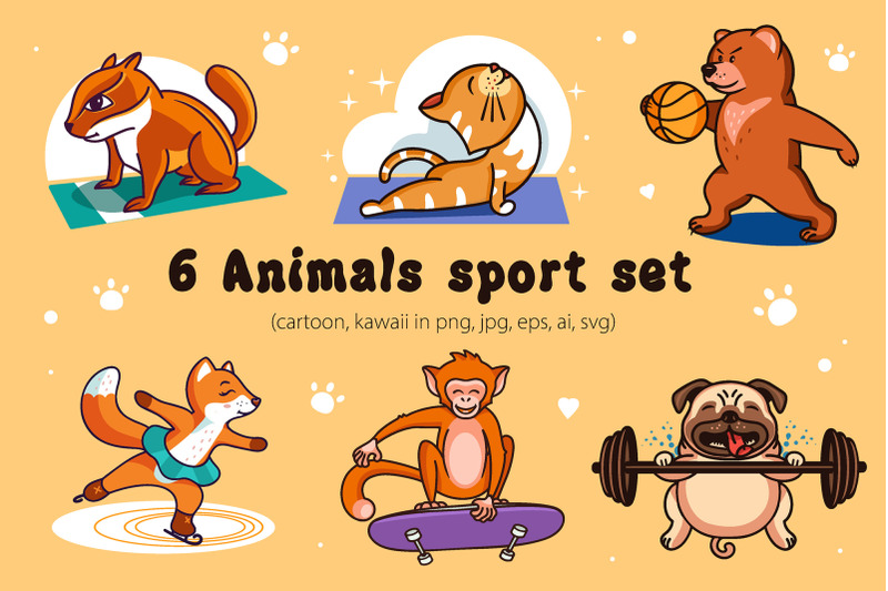 set-of-sport-animal-characters