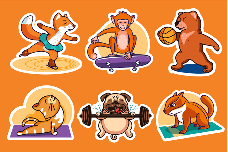 set-of-sport-animal-characters