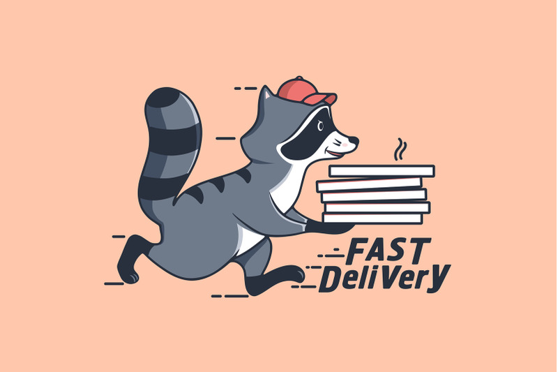 funny-raccoon-logo-fast-delivery