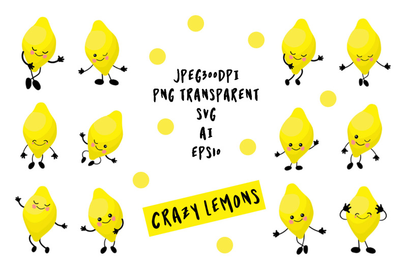 crazy-lemon-fruits-characters-set-yellow-lemon-with-a-face-and-a-smi