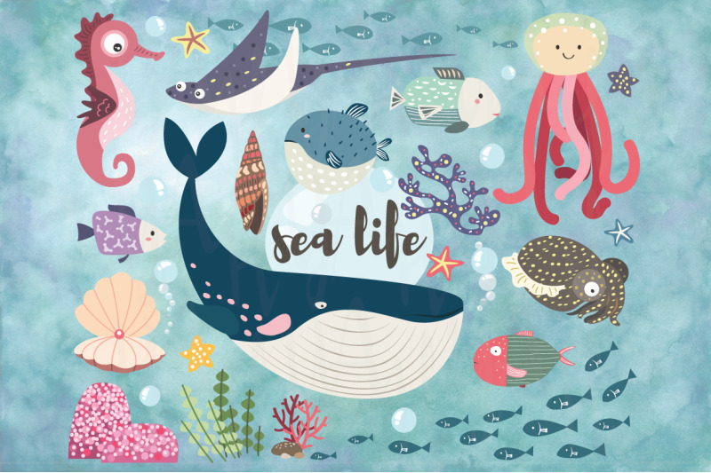 cute-sea-life-collection-set