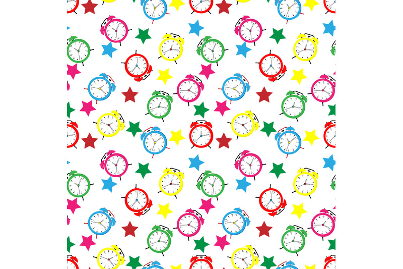 alarm-clock-seamless-pattern