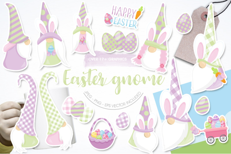 Easter Gnome By Prettygrafik Design | TheHungryJPEG.com