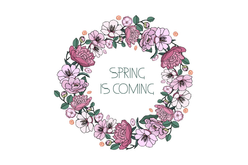 spring-floral-round-frame