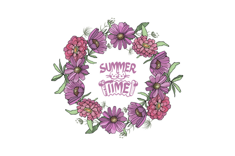 summer-floral-round-frame