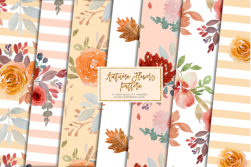 autumn-burgundy-floral-digital-paper
