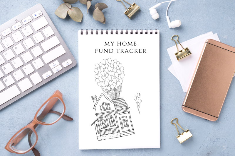home-fund-tracker-down-payment-saving-chart-debt-free-goal-tracker