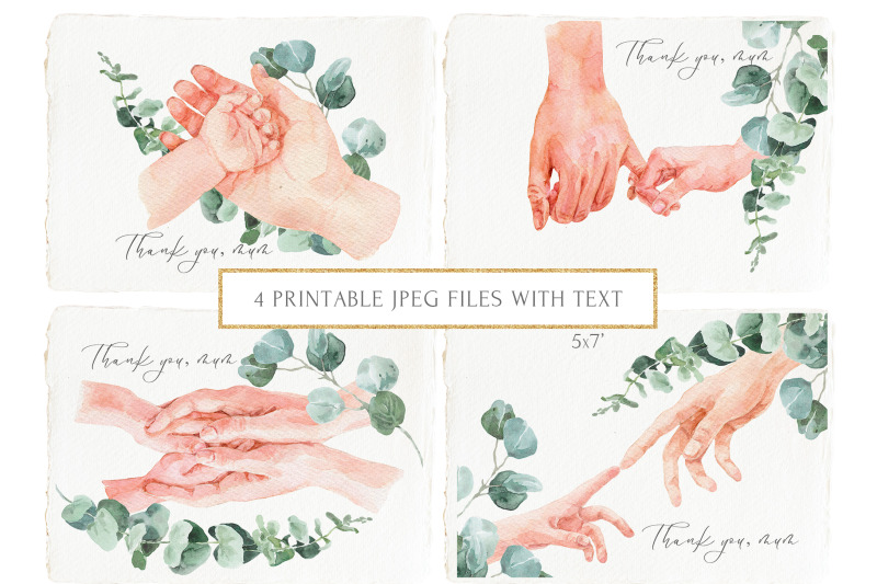 mother-039-s-day-cards-watercolor-hands-and-eucalyptus-greenery