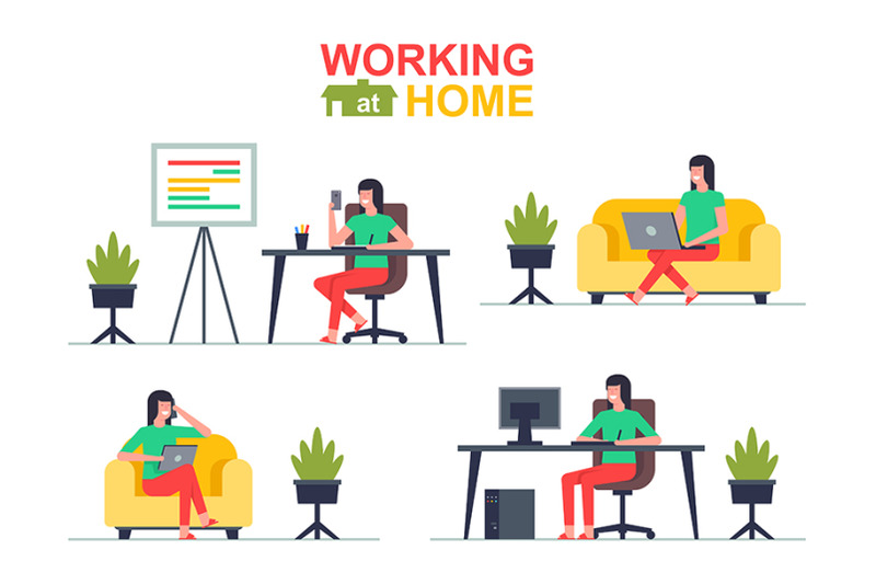 working-at-home-womans