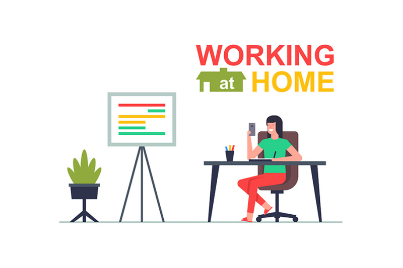 working-at-home-womans