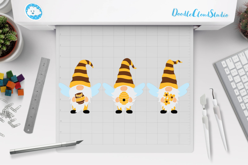 Download Bees Gnomes SVG Cut Files, Bee Gnome Clipart. By Doodle ...