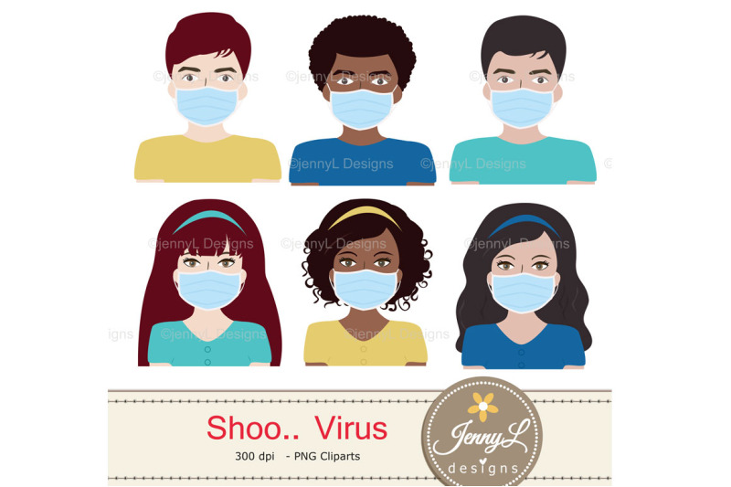 virus-digital-papers-and-surgical-mask-clipart