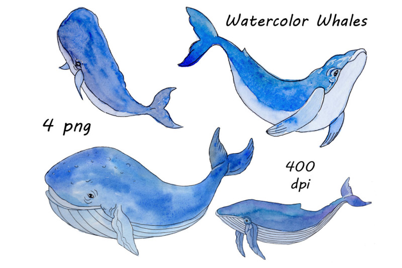 watercolor-whales