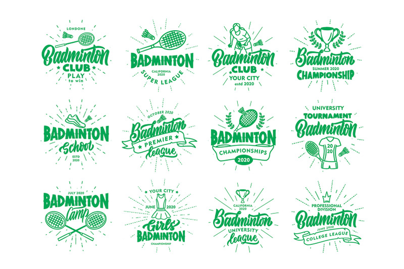 set-of-badminton-logos