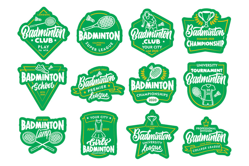 set-of-badminton-logos