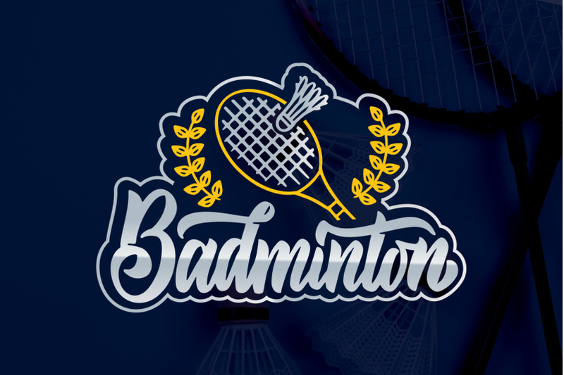 Set of Badminton logos By Lettering_Logo | TheHungryJPEG.com