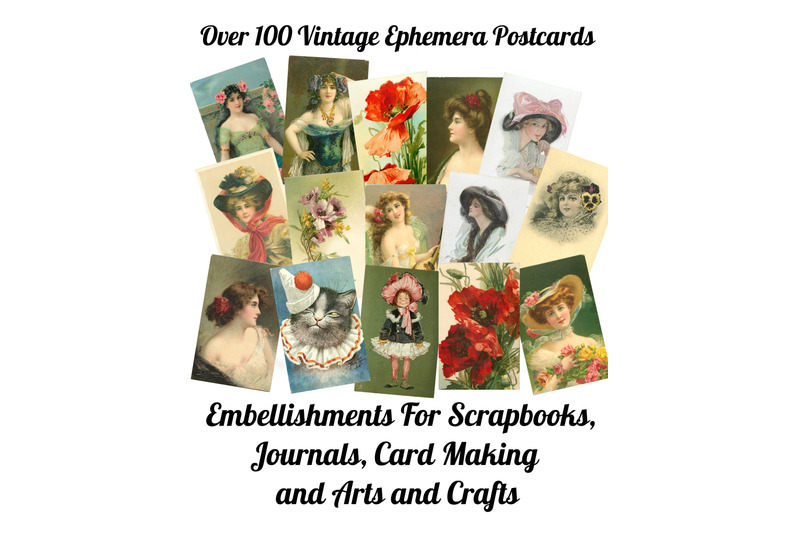 vintage-postcards-scrapbook-embellishments-34-pages