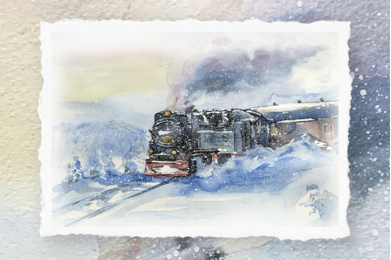 train-to-the-north-watercolor-painting