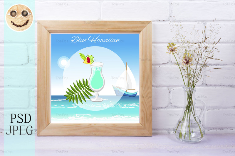 wooden-square-frame-mockup-with-grass-in-the-glass-jug