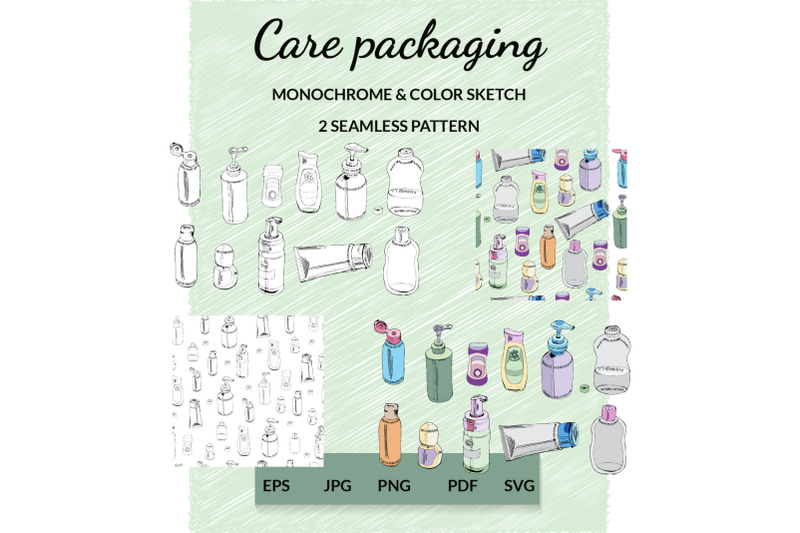 hand-drawn-sketch-of-care-packaging-small-plastic-container
