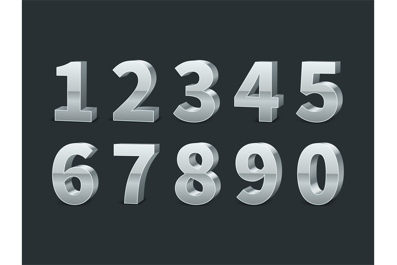 silver-3d-numbers-realistic-shiny-metallic-number-symbols-with-shadow