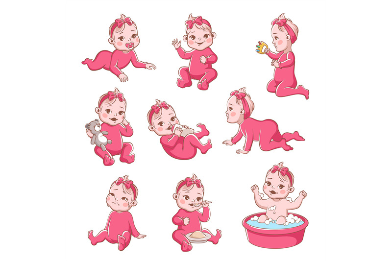 baby-girl-cute-infant-with-different-emotions-happy-child-crying-gir