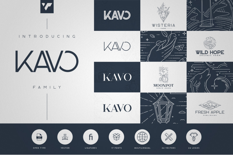 kavo-family-17-fonts-24-logos