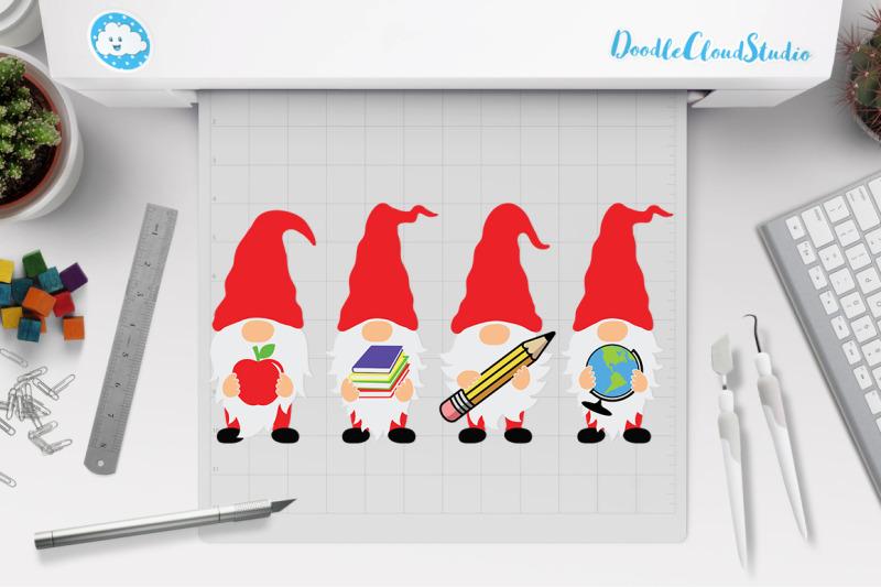 Download School Gnomes SVG Cut Files, School Gnomes Clipart By ...