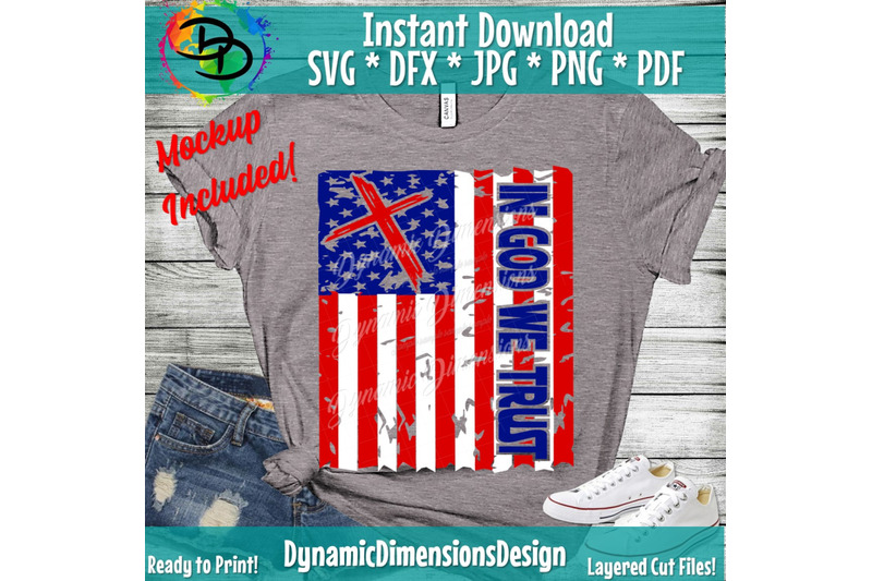 Download Distressed Flag Svg, In God we Trust, American flag Svg ...