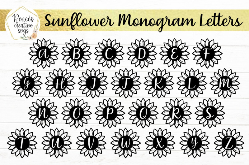 sunflower-monogram-letters