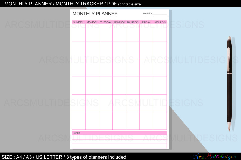 monthly-planner-printable-undated-tracker