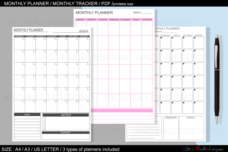 monthly-planner-printable-undated-tracker