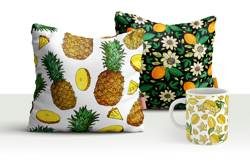 exotic-fruits-seamless-patterns