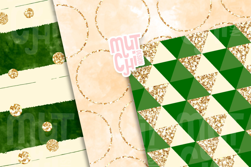 green-chic-digital-papers