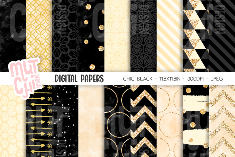 black-chic-digital-papers