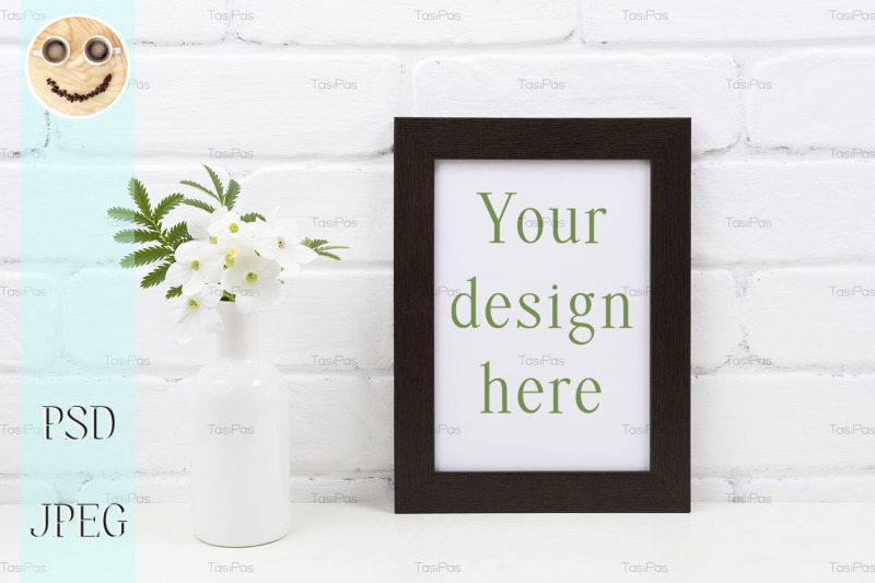 black-brown-poster-frame-mockup-with-tobacco-flowers